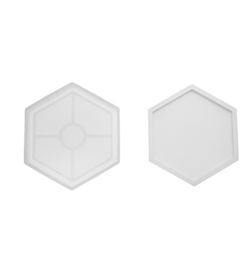 Coaster hexagon ø 10/11,5xh1,3cm