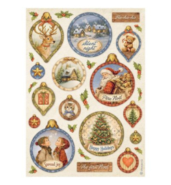 Stamperia Rice Paper A4 set 6 vellen – Silent Night