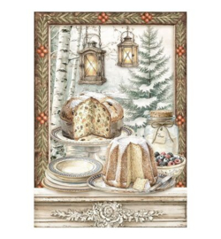 Stamperia mini Rice Paper A6 8 vellen – White Christmas