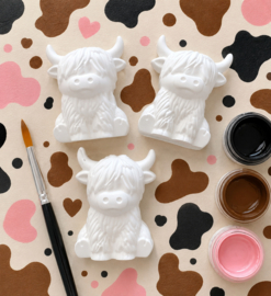 DIY Verfsetje Hooglander Koe – 3 stuks