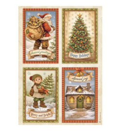 Stamperia Rice Paper A4 – Silent Night 4 kaarten