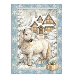 Stamperia mini Rice Paper A6 8 vellen – White Christmas