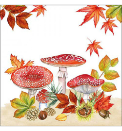 Herfst servetten Paddestoelen 3stuks