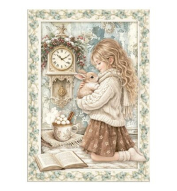 Stamperia mini Rice Paper A6 8 vellen – White Christmas