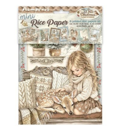 Stamperia mini Rice Paper A6 8 vellen – White Christmas