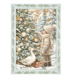 Stamperia mini Rice Paper A6 8 vellen – White Christmas