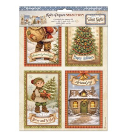 Stamperia Rice Paper A4 set 6 vellen – Silent Night