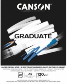 GRADUATE ZWART TEKENPAPIER A4 120G 20 VEL