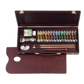 Rembrandt Olieverf houten kist set Traditional | 15 x 15 ml + 1 x 40 ml + accessoires