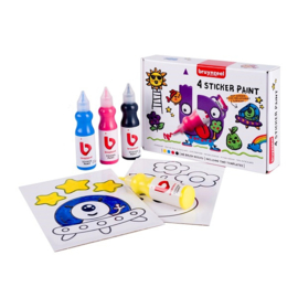 Bruyzeel Stickerverfset - 4 kleuren + 2 templates - Maak je eigen stickers