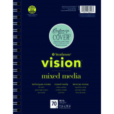 Strathmore vision mixed media schetsboek met spiraal 17,8x25,4 cm
