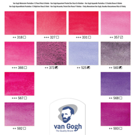 Van Gogh Aquarelverf in napje Pocket box 12 Pinks & Violets