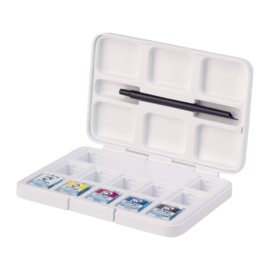 Aquarelverf pocket box primaire mengset: 5 halve napjes + 7 lege plekken