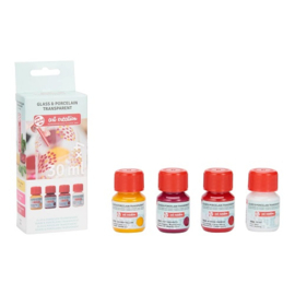 TAC Glas & Porcelein Transparant Set 4 x 30 ml Roze Frost