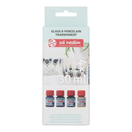 TAC  Glas & Porselein Transparant Set 4 x 30 ml Blauw