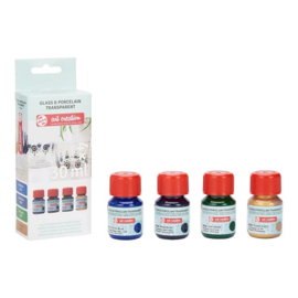 TAC  Glas & Porselein Transparant Set 4 x 30 ml Blauw