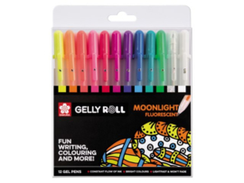 Sakura Gelly Roll Moonlight fluorescerende gelstiften, 12 stuks