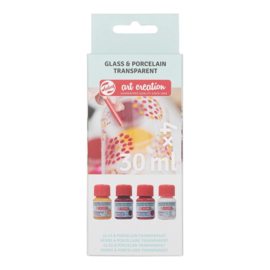 TAC Glas & Porcelein Transparant Set 4 x 30 ml Roze Frost