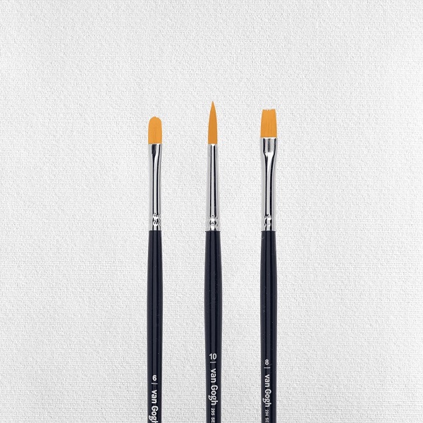 Van Gogh Penseel voor olie- en acrylverf, 3-delige set, serie 294 nr. 8, 295 nr. 10, 296 nr. 6