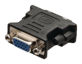 DVI-Adapter DVI-I 24+5-Pins Male - VGA Female 15-Pins Zwart