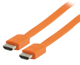 High Speed HDMI kabel met Ethernet Plat HDMI-Connector - HDMI-Connector 2.00 m Oranje
