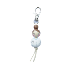 Verpleegster sleutelhanger licht bruin haar