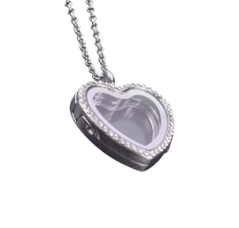 Locked Heart (2) Necklace Silver