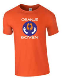 Koningsdag T-Shirt Heren ORANJE-BOVEN