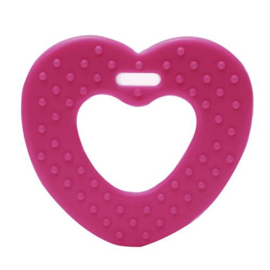 Durable Bijtring Hart met noppen, roze 2 stuks