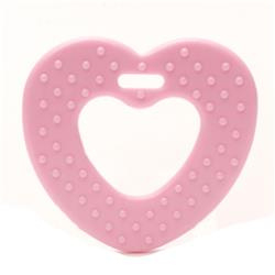 Durable Bijtring Hart met noppen, licht roze 2 stuks