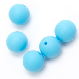 Durable Siliconen kralen 12mm, baby blauw 5 stuks