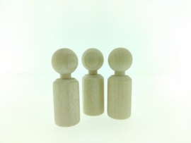 Houten poppetjes, 60mm per stuk