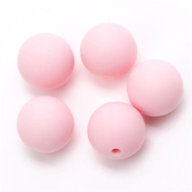 Durable Siliconen kralen 12mm, baby roze 5 stuks