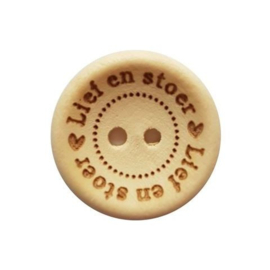Durable Houten Knopen 'Lief En Stoer' 20mm 4 stuks