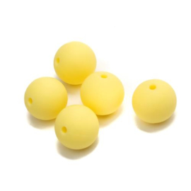 Durable Siliconen kralen 12mm, zacht geel 5 stuks