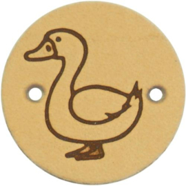 Durable Leren Label 'Duck' 2cm beige 2 stuks