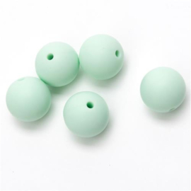 Durable Siliconen kralen 12mm, mint 5 stuks