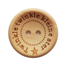 Durable Houten Knopen 'Twinkle Twinkle Kleine Ster' 25mm 3 stuks