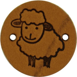 Durable  Leren Label 'Sheep' 2cm cognac 2 stuks