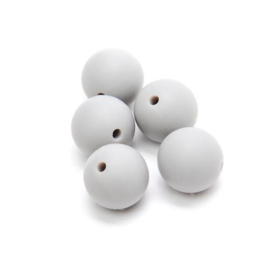 Durable Siliconen kralen 12mm, licht grijs 5 stuks