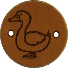 Durable Leren Label 'Duck' 2cm cognac 2 stuks