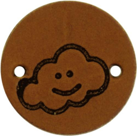 Durable Leren Label' Cloud' 2cm cognac 2 stuks