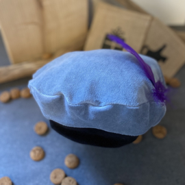 Pietenmutsje velours uni blauw