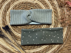 Winter haarband mint groen