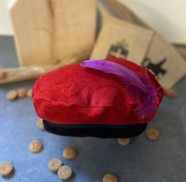 Pietenmutsje velours uni rood