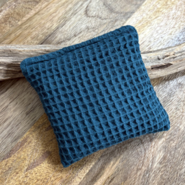 Pittenzakje wafelstof blauw