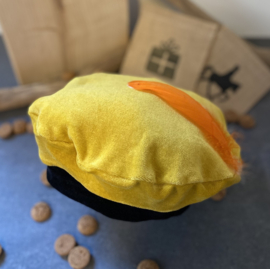 Pietenmutsje velours uni geel