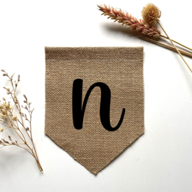 Vlag jute letters