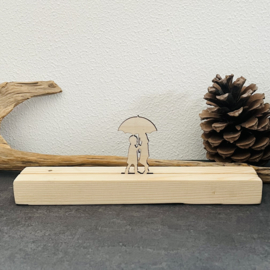 Uitbreidingsfiguur herfst onder de paraplu