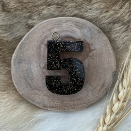 Hanger 5 bruin glitter